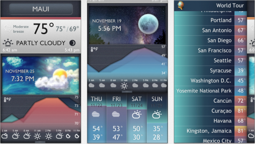 Wetter Apps fürs iPhone, Vycloud